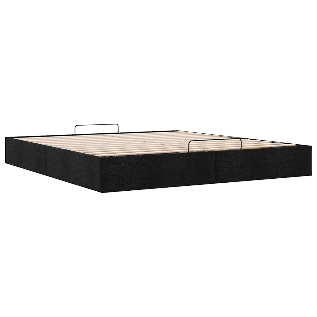vidaXL Ottoman-Bett ohne Matratze Schwarz 200x200 cm Stoff