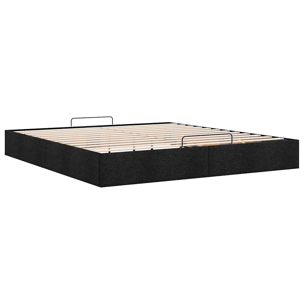 vidaXL Ottoman-Bett ohne Matratze Schwarz 200x200 cm Stoff