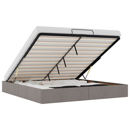 Ottoman-Bett ohne Matratze Taupe 200x200 cm Stoff