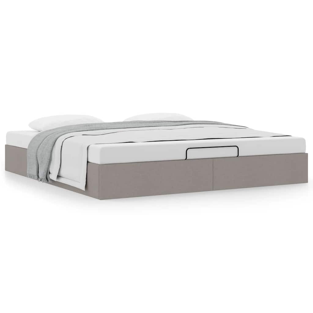 vidaXL Ottoman-Bett ohne Matratze Taupe 200x200 cm Stoff