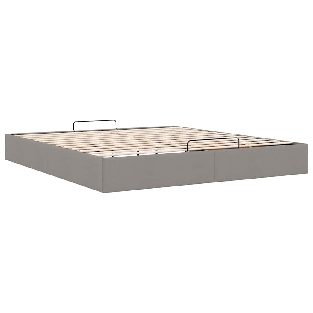 Ottoman-Bett ohne Matratze Taupe 200x200 cm Stoff
