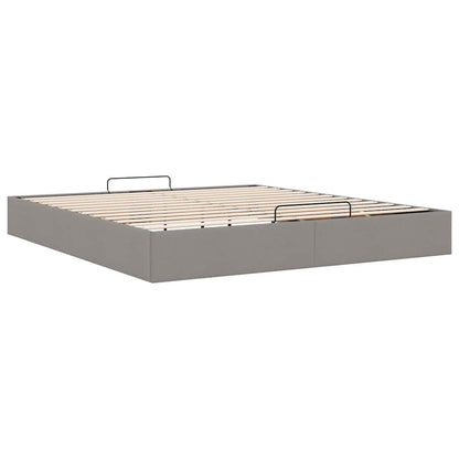 Ottoman-Bett ohne Matratze Taupe 200x200 cm Stoff