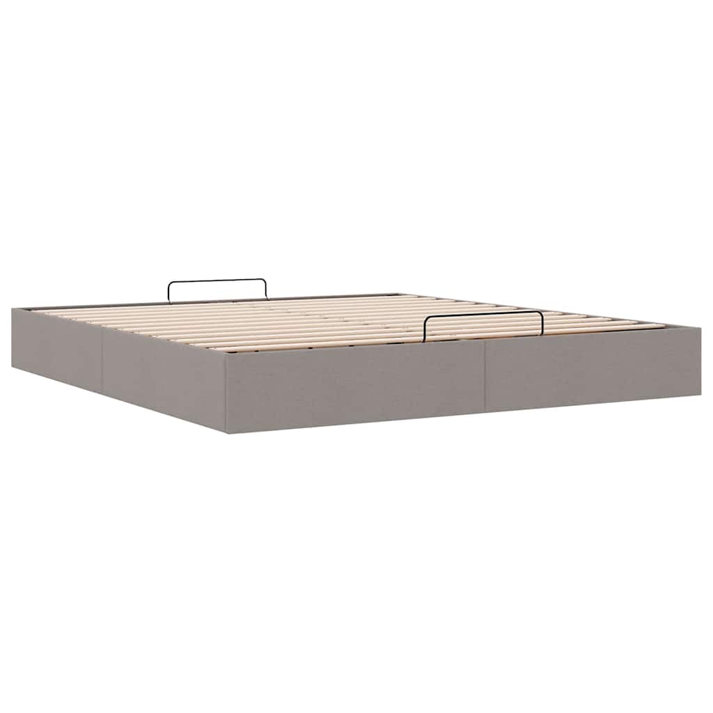 Ottoman-Bett ohne Matratze Taupe 200x200 cm Stoff