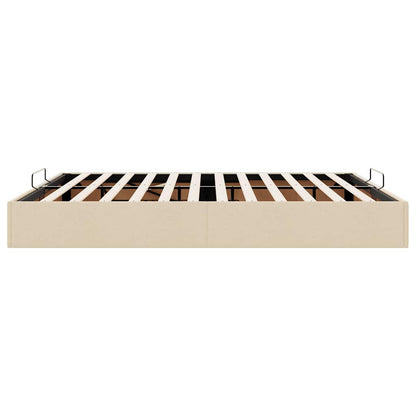 vidaXL Lit coffre sans matelas crème 200x200 cm tissu