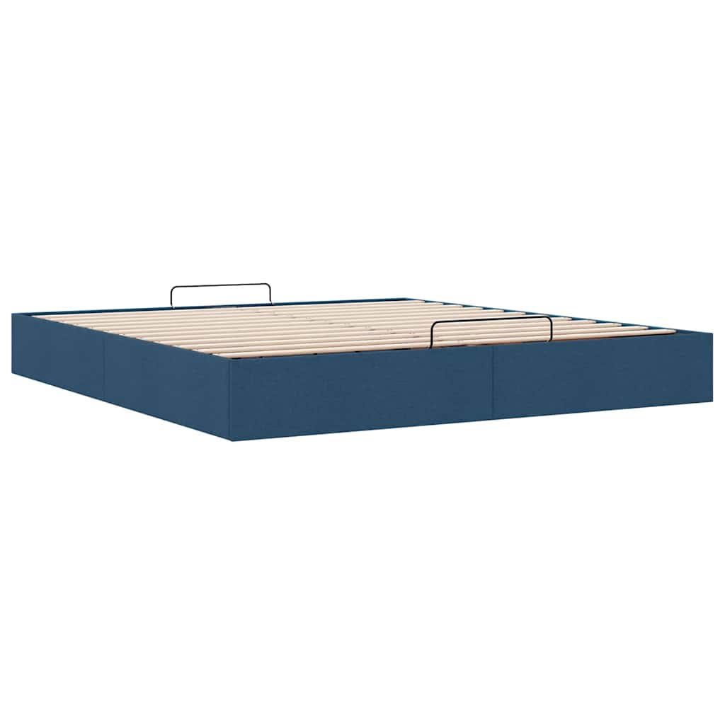Ottoman-Bett ohne Matratze Blau 200x200 cm Stoff