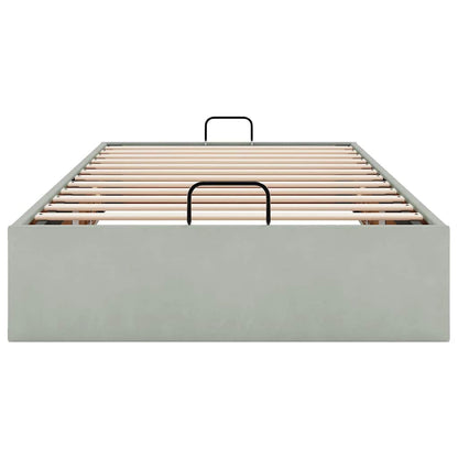 Ottoman-Bett ohne Matratze Hellgrau 80x200 cm Samt