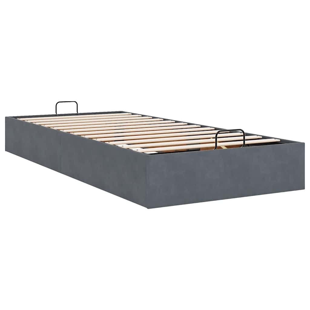 vidaXL Ottoman-Bett ohne Matratze Dunkelgrau 80x200 cm Samt