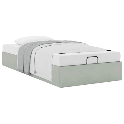 vidaXL Ottoman-Bett ohne Matratze Hellgrau 90x190 cm Samt