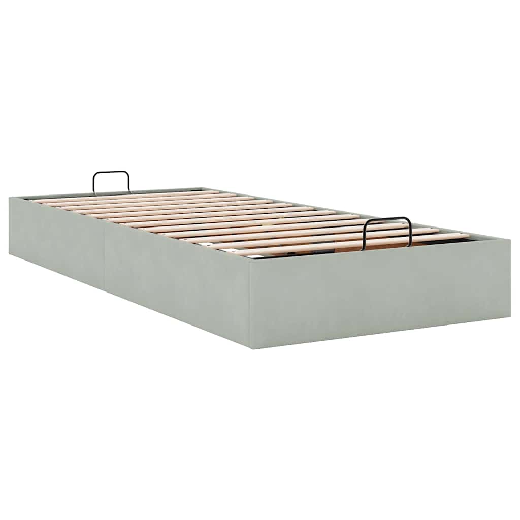 vidaXL Ottoman-Bett ohne Matratze Hellgrau 90x190 cm Samt