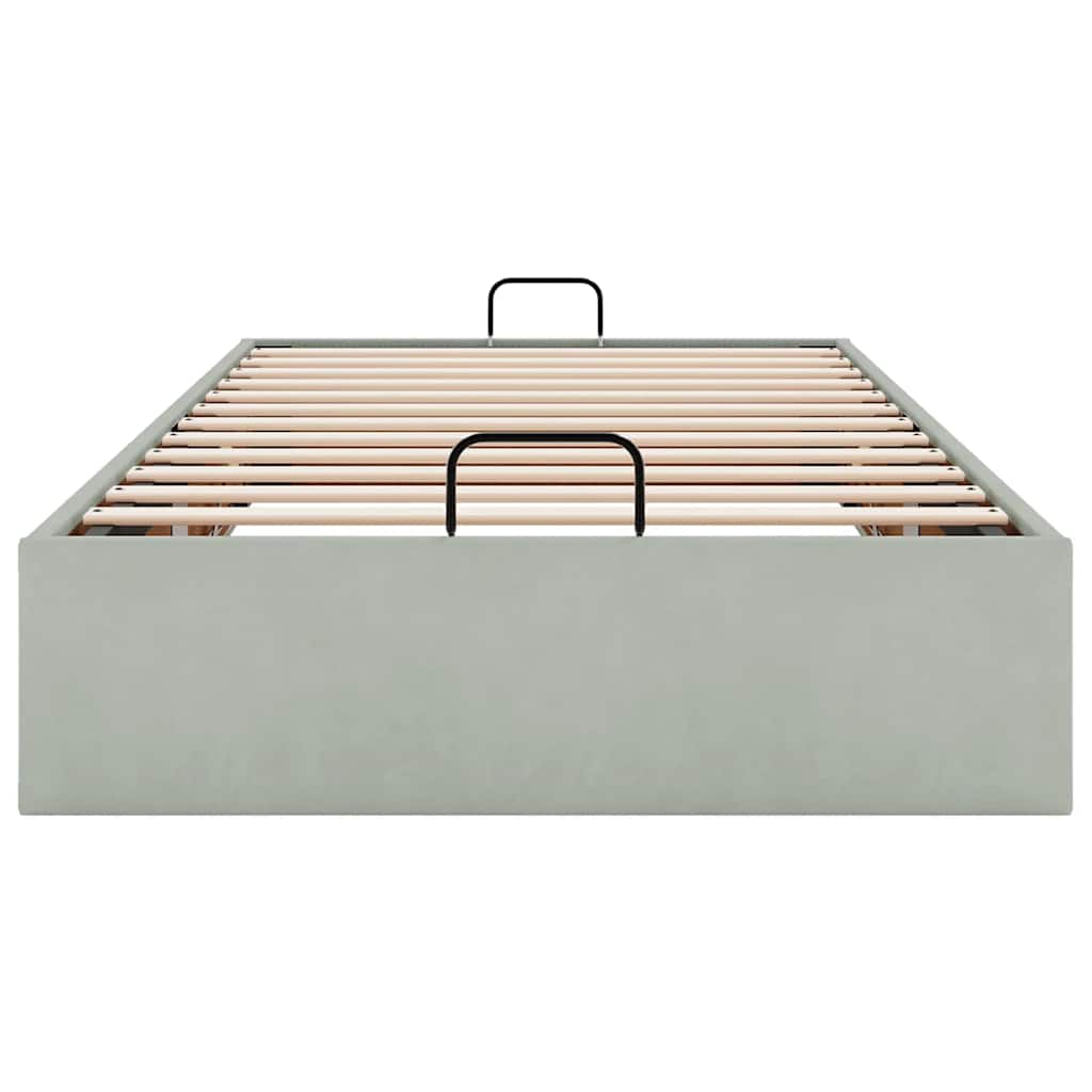 vidaXL Ottoman-Bett ohne Matratze Hellgrau 90x190 cm Samt