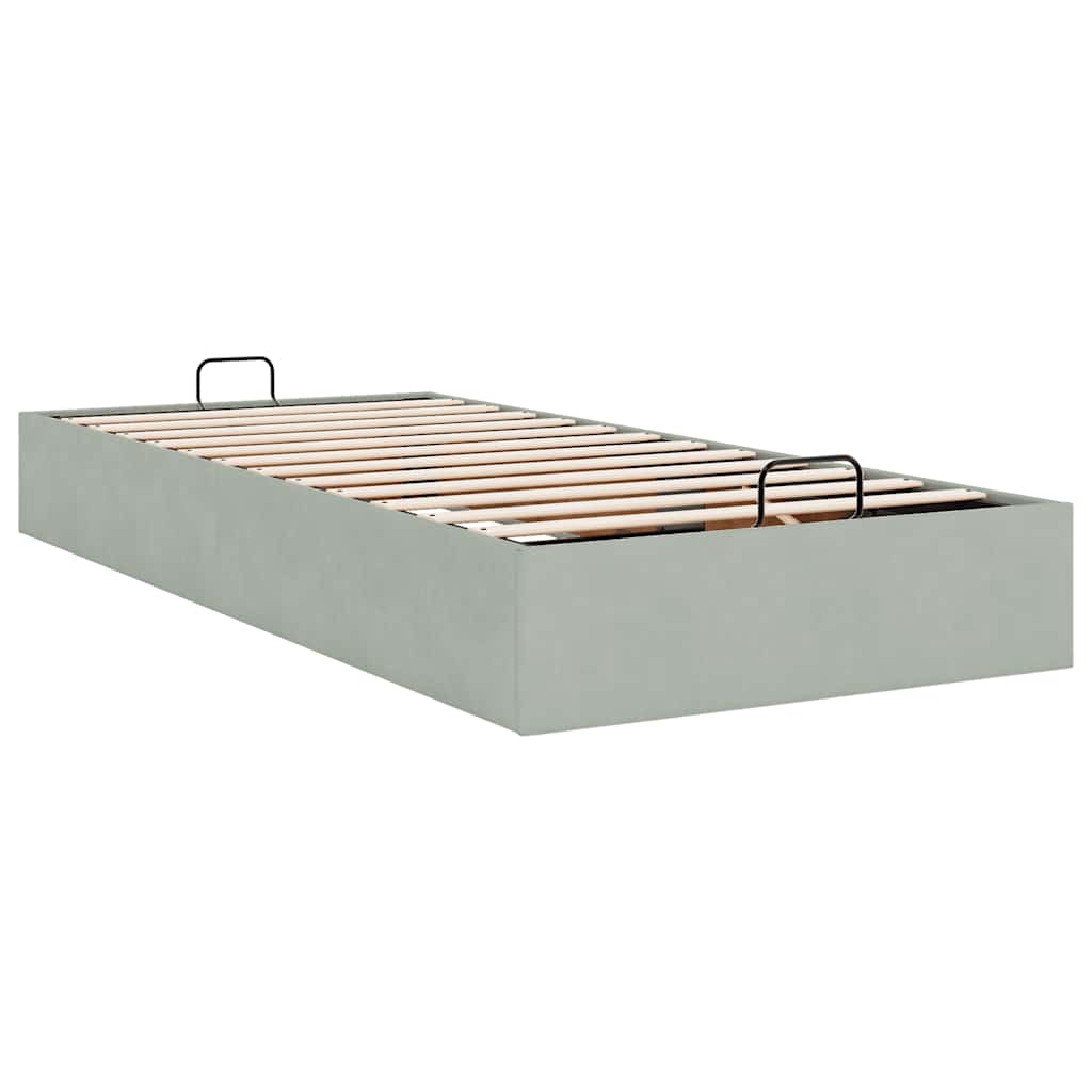 vidaXL Ottoman-Bett ohne Matratze Hellgrau 90x190 cm Samt