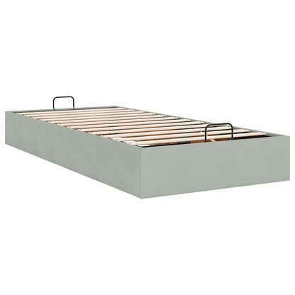 vidaXL Ottoman-Bett ohne Matratze Hellgrau 90x190 cm Samt