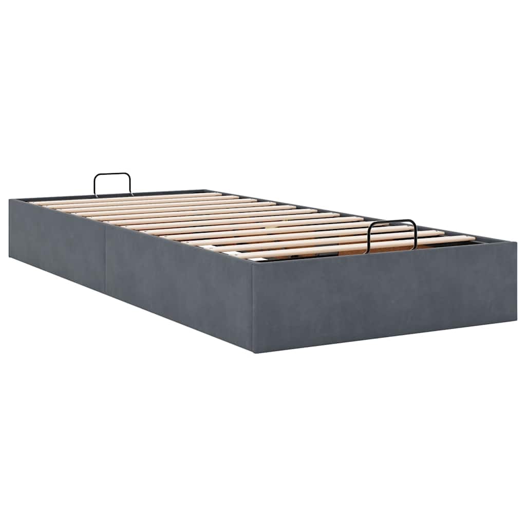 vidaXL Lit ottoman sans matelas Gris foncé 90x190 cm Velours