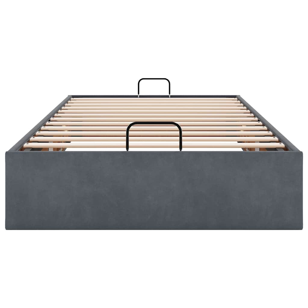 vidaXL Lit ottoman sans matelas Gris foncé 90x190 cm Velours