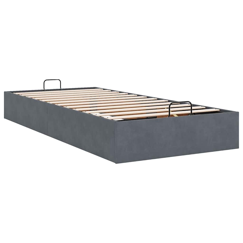 vidaXL Lit ottoman sans matelas Gris foncé 90x190 cm Velours