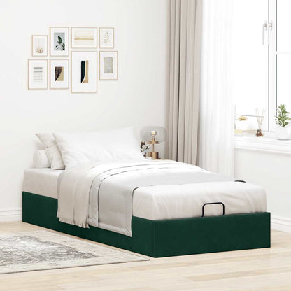 vidaXL Ottoman-Bett ohne Matratze Dunkelgrün 90x190 cm Samt