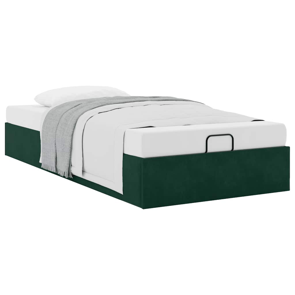 vidaXL Ottoman-Bett ohne Matratze Dunkelgrün 90x190 cm Samt