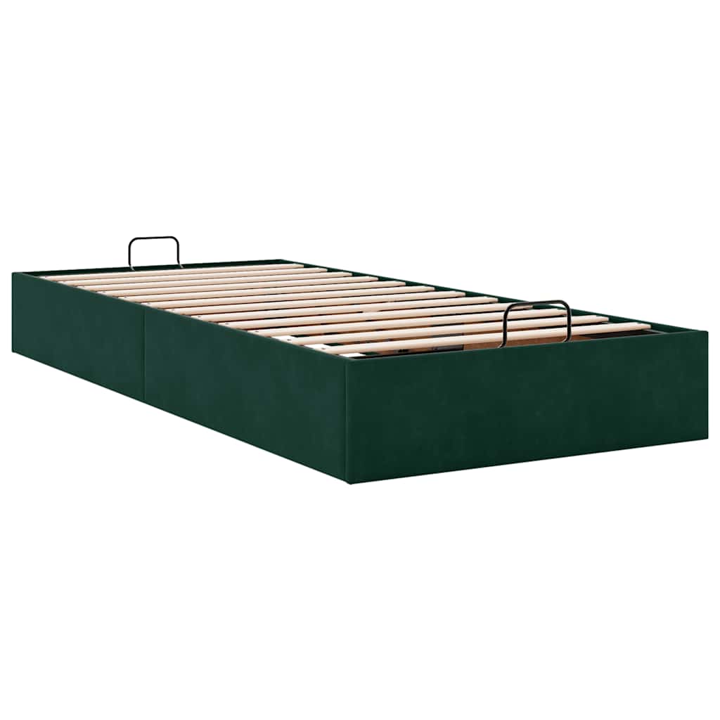 vidaXL Ottoman-Bett ohne Matratze Dunkelgrün 90x190 cm Samt