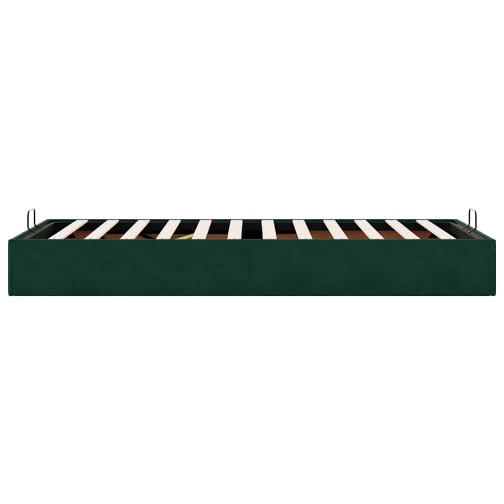 vidaXL Ottoman-Bett ohne Matratze Dunkelgrün 90x190 cm Samt
