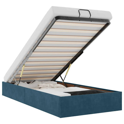 Ottoman-Bett ohne Matratze Dunkelblau 90x190 cm Samt