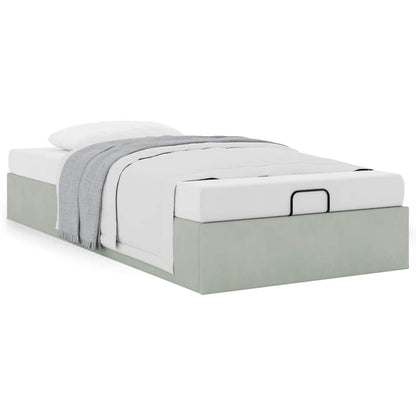 vidaXL Ottoman-Bett ohne Matratze Hellgrau 90x200 cm Samt