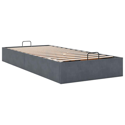 vidaXL Ottoman-Bett ohne Matratze Dunkelgrau 90x200 cm Samt