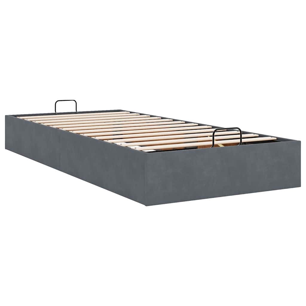 vidaXL Ottoman-Bett ohne Matratze Dunkelgrau 90x200 cm Samt