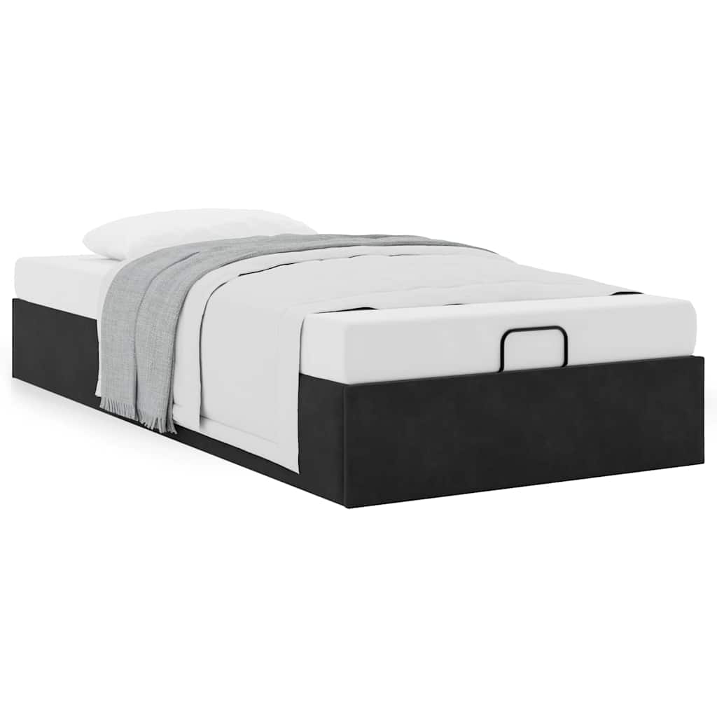 vidaXL Ottoman-Bett ohne Matratze Schwarz 90x200 cm Samt
