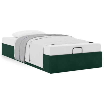 vidaXL Ottoman-Bett ohne Matratze Dunkelgrün 90x200 cm Samt