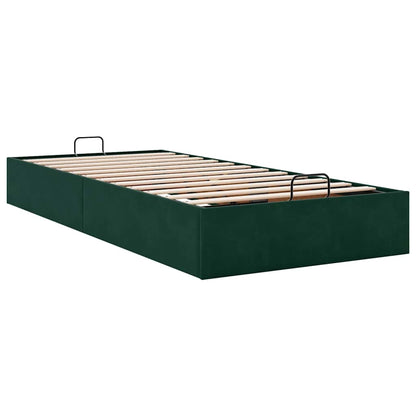 vidaXL Ottoman-Bett ohne Matratze Dunkelgrün 90x200 cm Samt