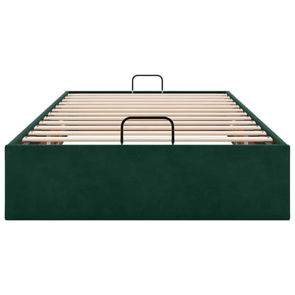 vidaXL Ottoman-Bett ohne Matratze Dunkelgrün 90x200 cm Samt