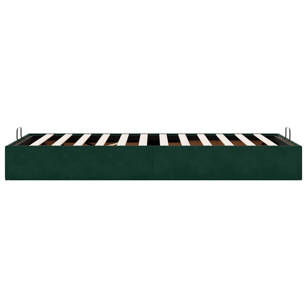 vidaXL Ottoman-Bett ohne Matratze Dunkelgrün 90x200 cm Samt