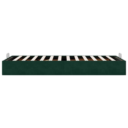 vidaXL Ottoman-Bett ohne Matratze Dunkelgrün 90x200 cm Samt