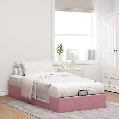 vidaXL Ottoman-Bett ohne Matratze Rosa 90x200 cm Samt