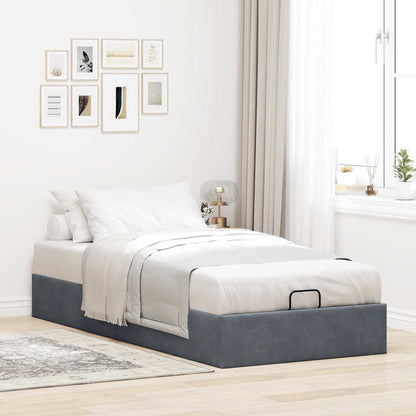 vidaXL Ottoman-Bett ohne Matratze Dunkelgrau 100x200 cm Samt