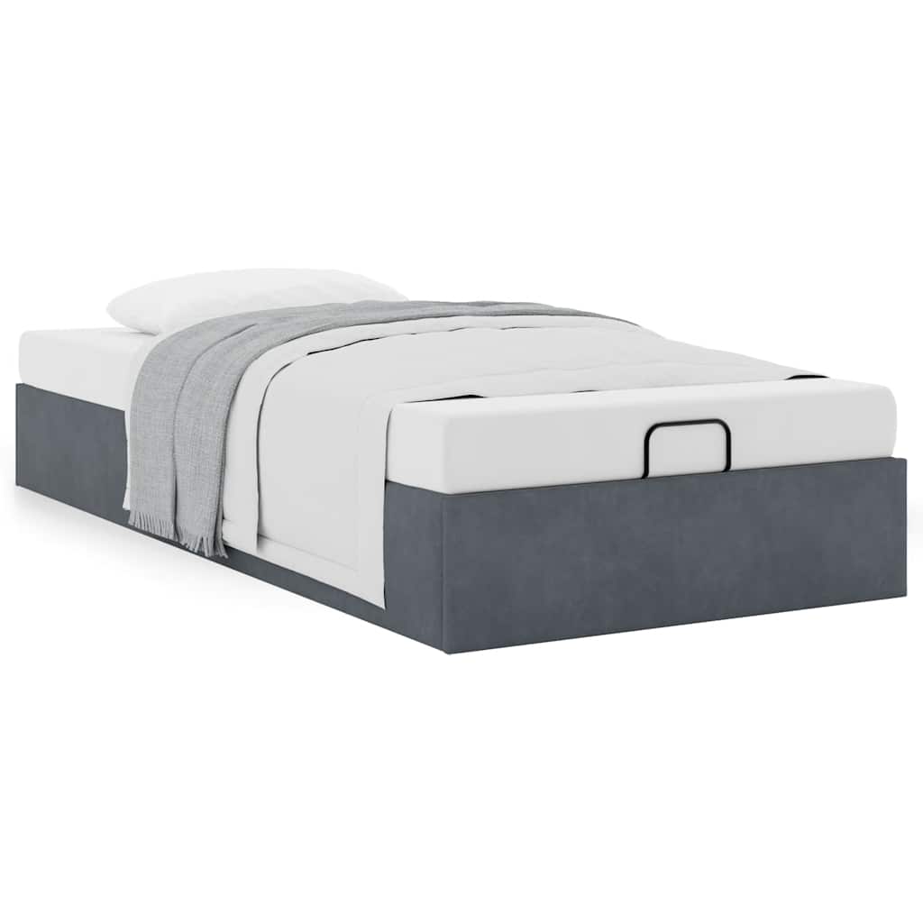 vidaXL Ottoman-Bett ohne Matratze Dunkelgrau 100x200 cm Samt
