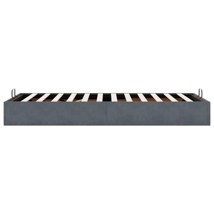 vidaXL Ottoman-Bett ohne Matratze Dunkelgrau 100x200 cm Samt