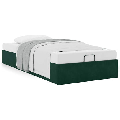 vidaXL Ottoman-Bett ohne Matratze Dunkelgrün 100x200 cm Samt