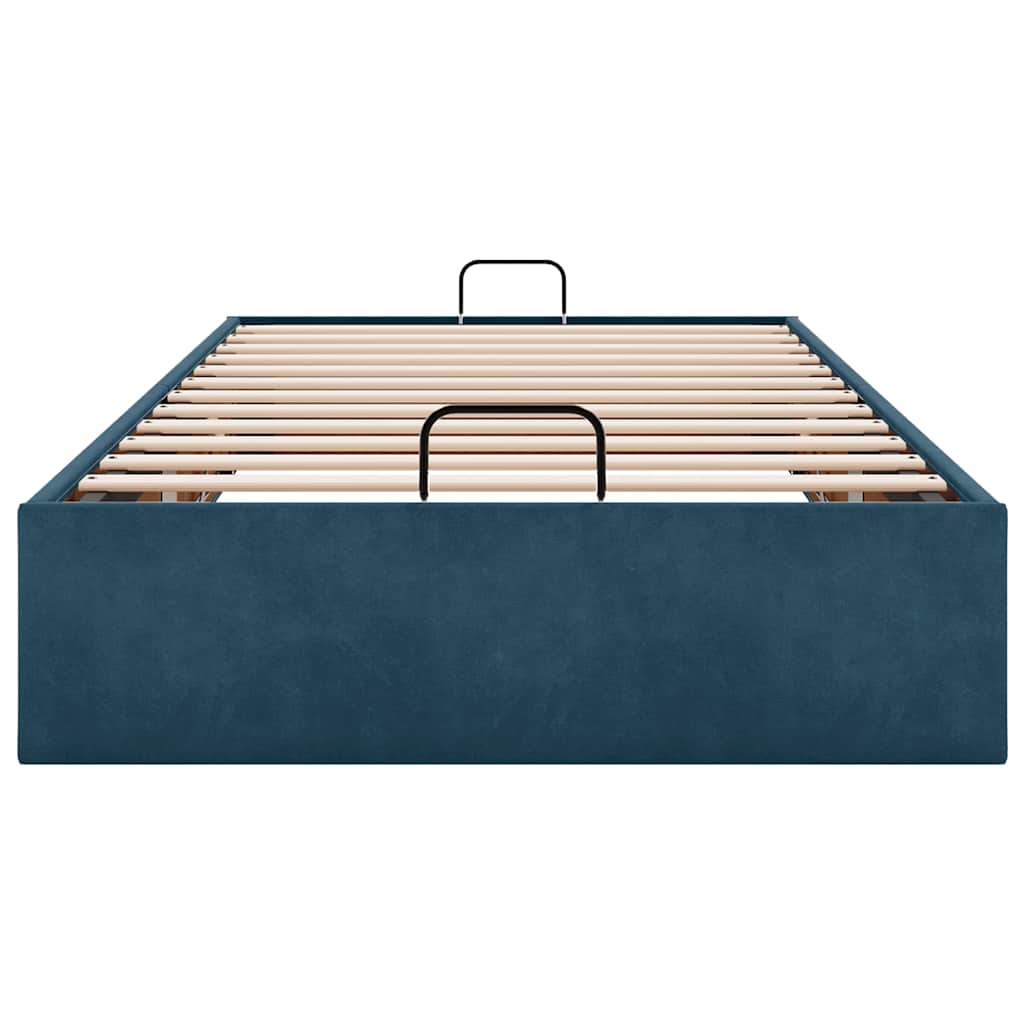 Ottoman-Bett ohne Matratze Dunkelblau 100x200 cm Samt