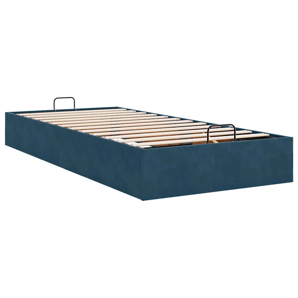 Ottoman-Bett ohne Matratze Dunkelblau 100x200 cm Samt