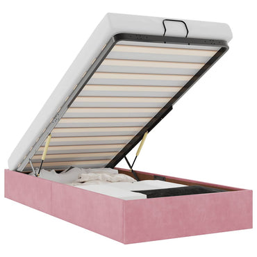 vidaXL Lit ottoman sans matelas rose 100x200 cm velours