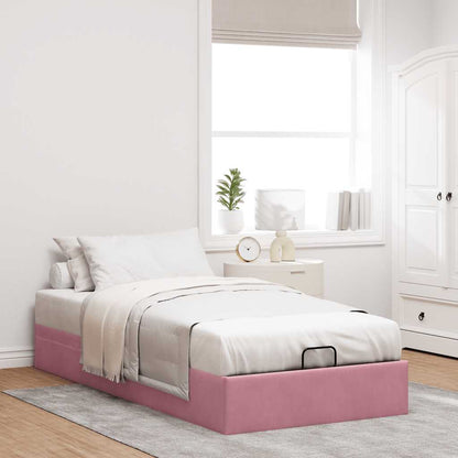 vidaXL Lit ottoman sans matelas rose 100x200 cm velours