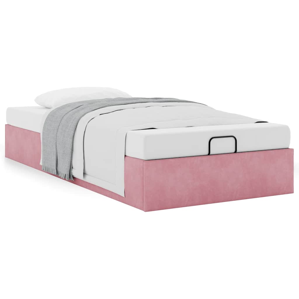 vidaXL Lit ottoman sans matelas rose 100x200 cm velours