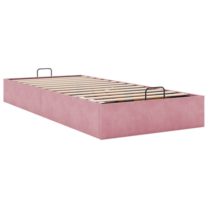vidaXL Lit ottoman sans matelas rose 100x200 cm velours