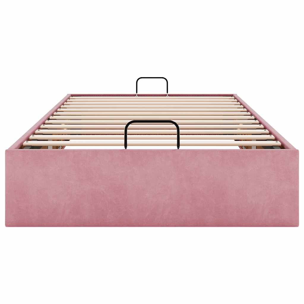 vidaXL Lit ottoman sans matelas rose 100x200 cm velours