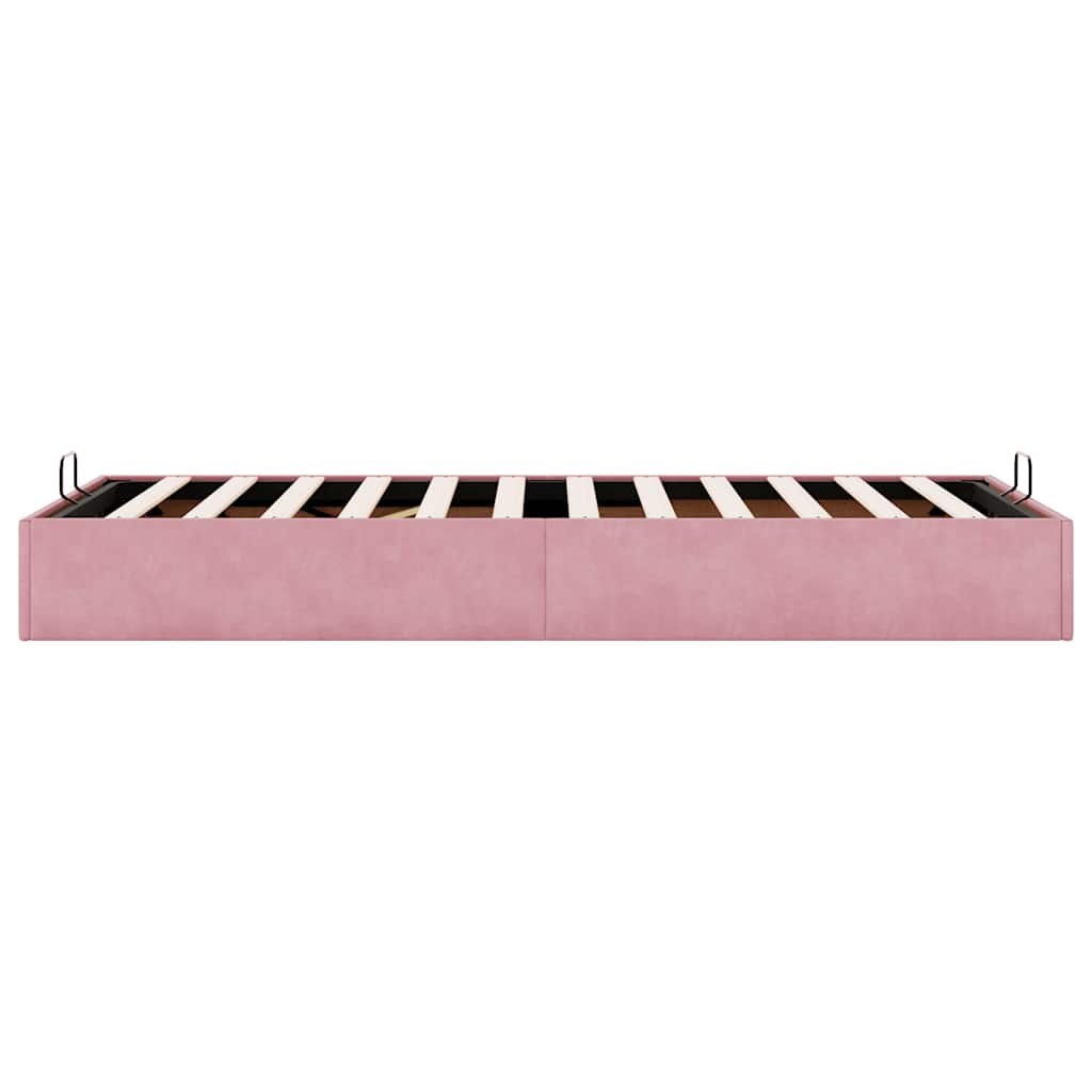 vidaXL Lit ottoman sans matelas rose 100x200 cm velours