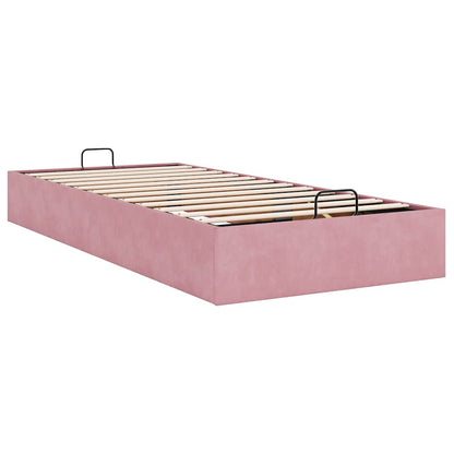 vidaXL Lit ottoman sans matelas rose 100x200 cm velours