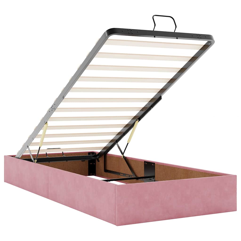 vidaXL Lit ottoman sans matelas rose 100x200 cm velours