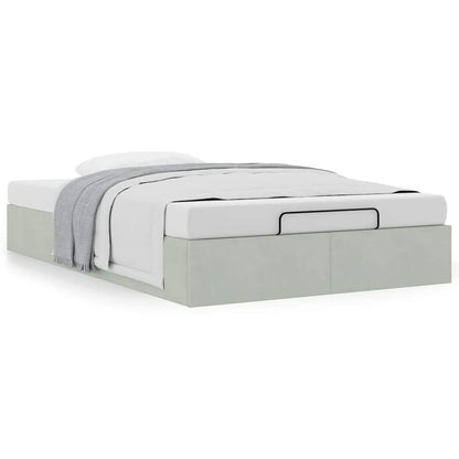 vidaXL Ottoman-Bett ohne Matratze Hellgrau 120x190 cm Samt