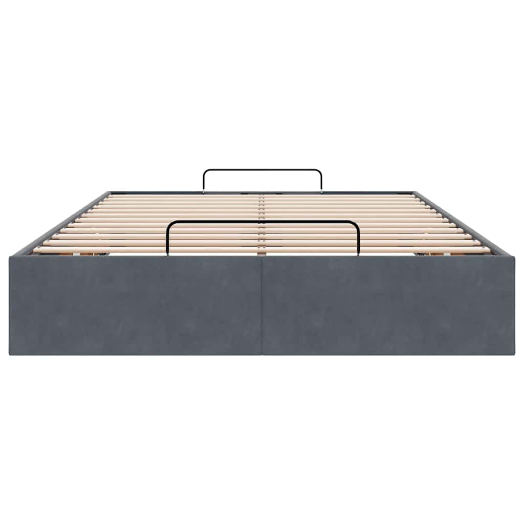 vidaXL Ottoman-Bett ohne Matratze Dunkelgrau 120x190 cm Samt
